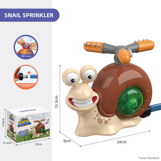 Cartoon snail sprinkler, summer garden lawn, water - spraying toys, fun pool party, backyard