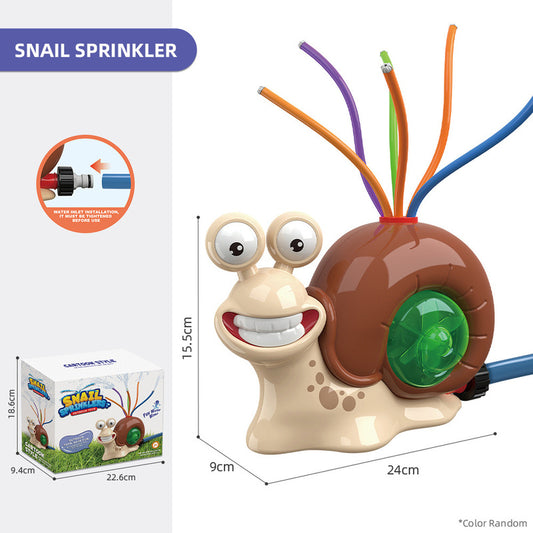 Cartoon snail sprinkler, summer garden lawn, water - spraying toys, fun pool party, backyard